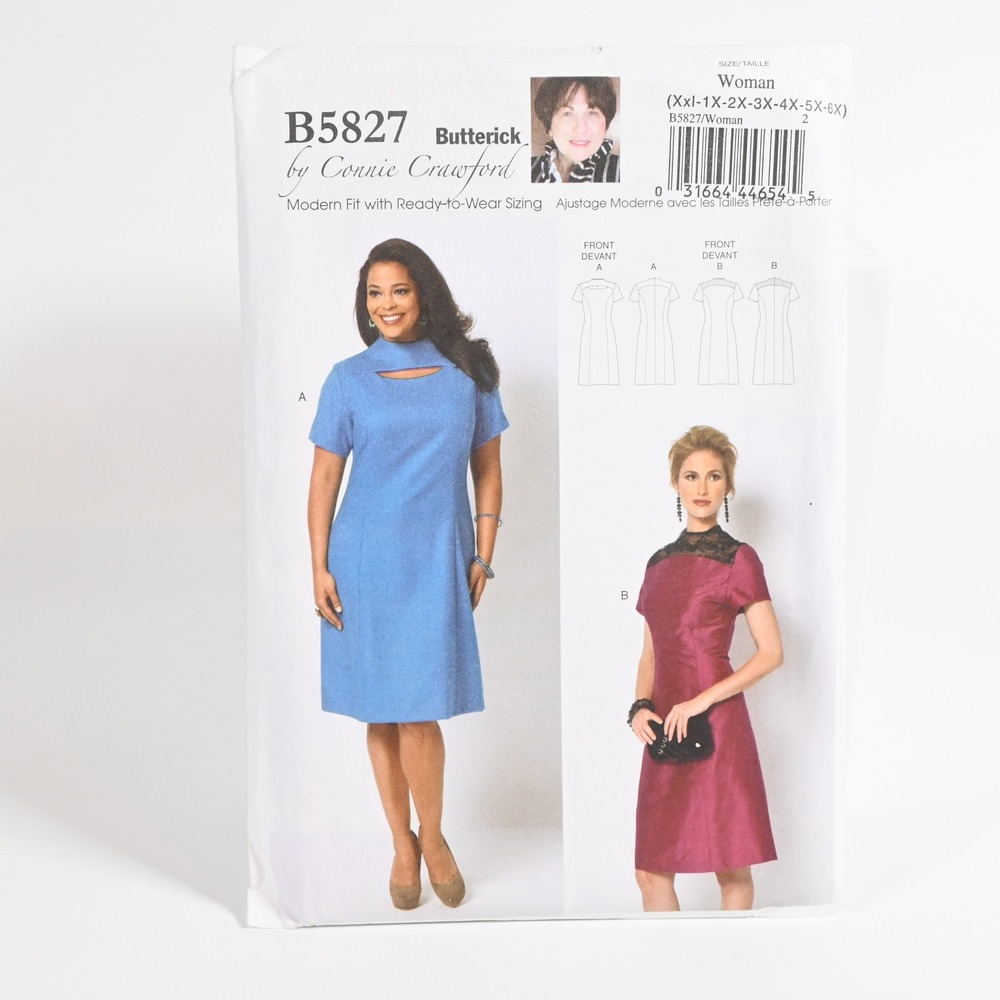 Butterick B5827 Sewing Pattern Woman XXL-6X Dress Uncut Factory Folded